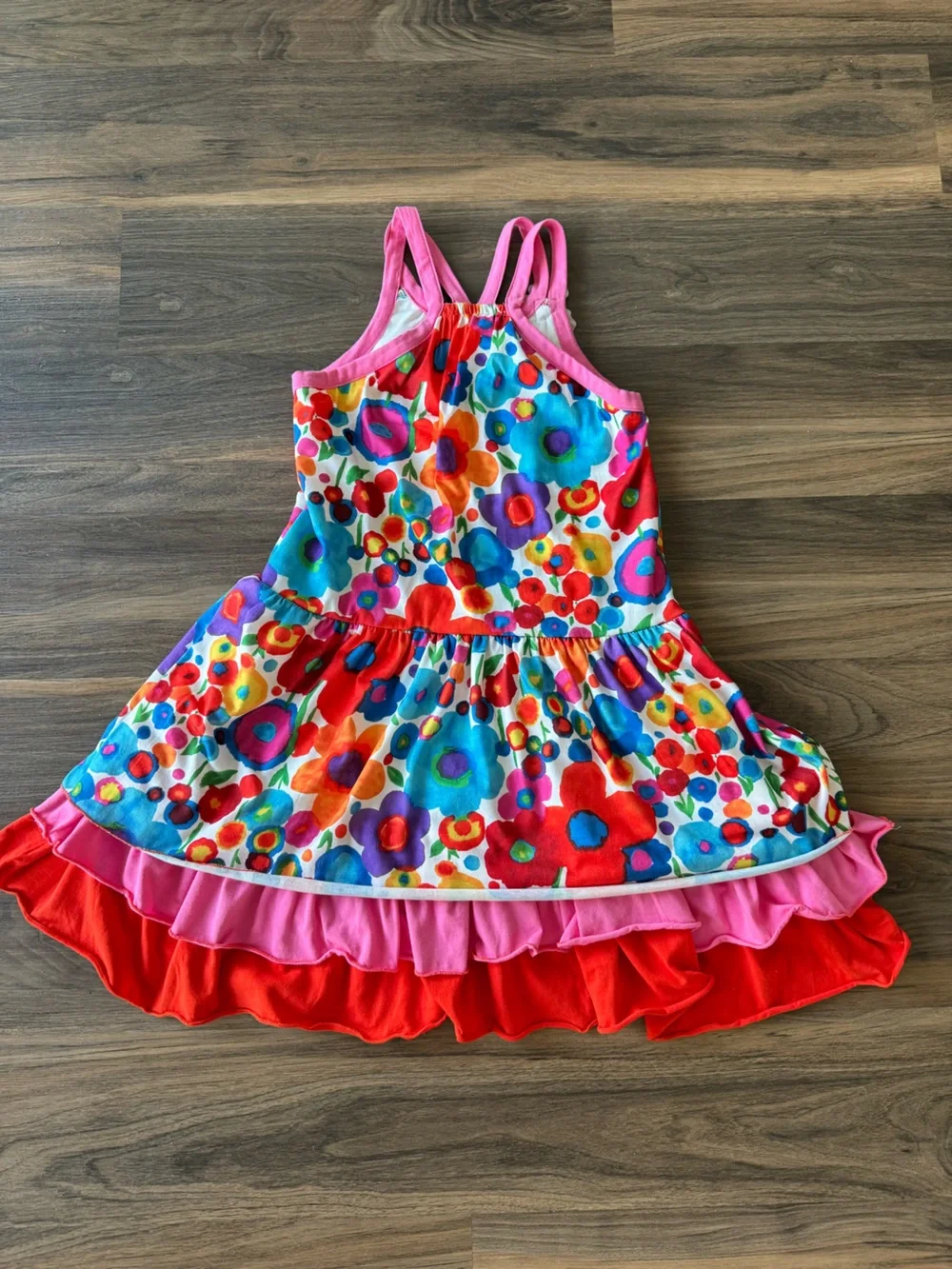 Isobella & Chloe Girls Multicolor Floral Ruffle Dress Sz 8